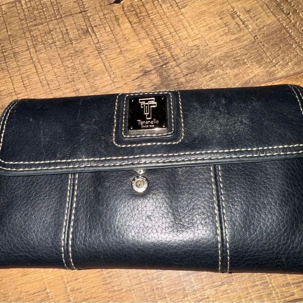 Tignanello Black Leather Clutch